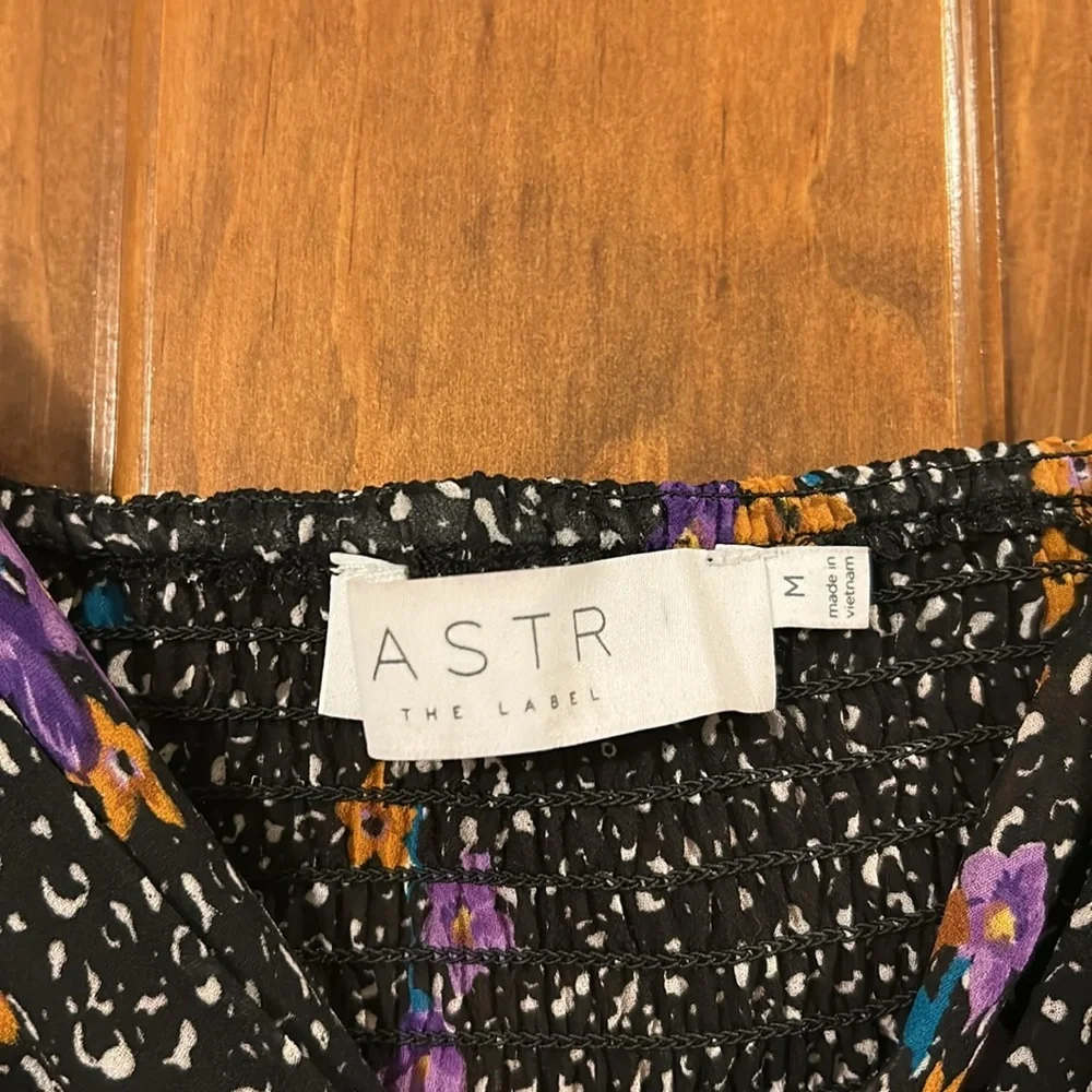 ASTR Black floral Blouse, Medium